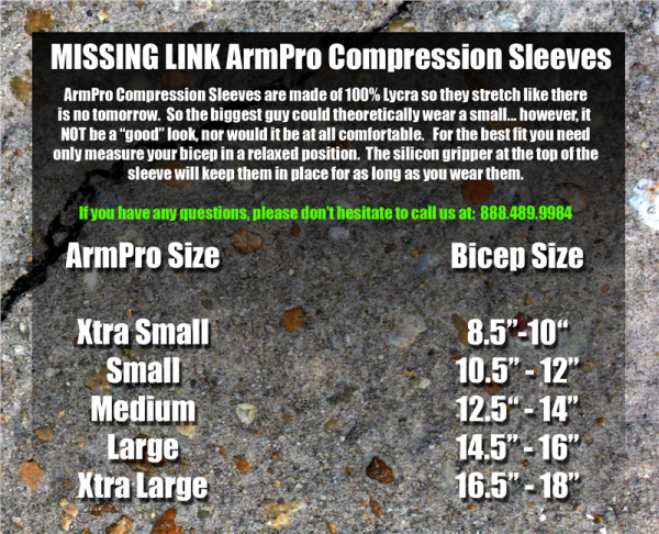 Armpro Size Chart
