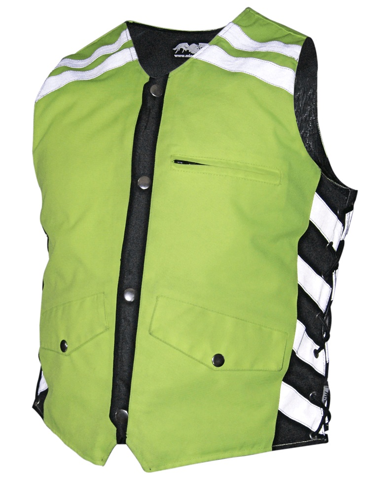 Missing Link Womens G2 D.O.C Black/HiViz Green, Small Reversible Safety Vest 