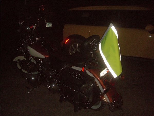 Green Safety Flag Motorcycle