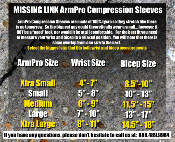 Armpro-size-chart