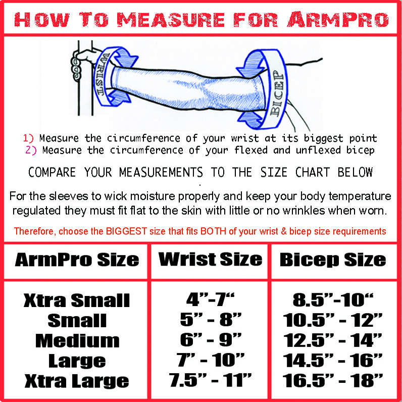 ArmPro Size Chart | Size Charts | Missing Link