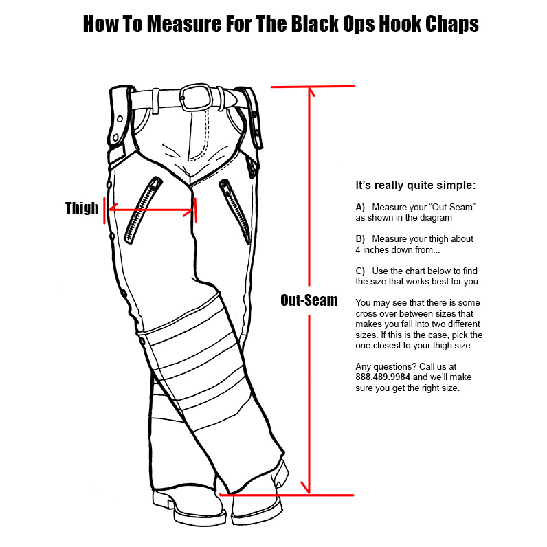 Black Ops Chaps - How to Measure | Size Charts | Missing Link