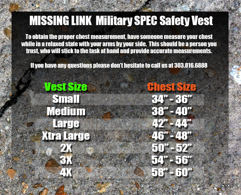 Milspec Size Chart | Size Charts | Missing Link